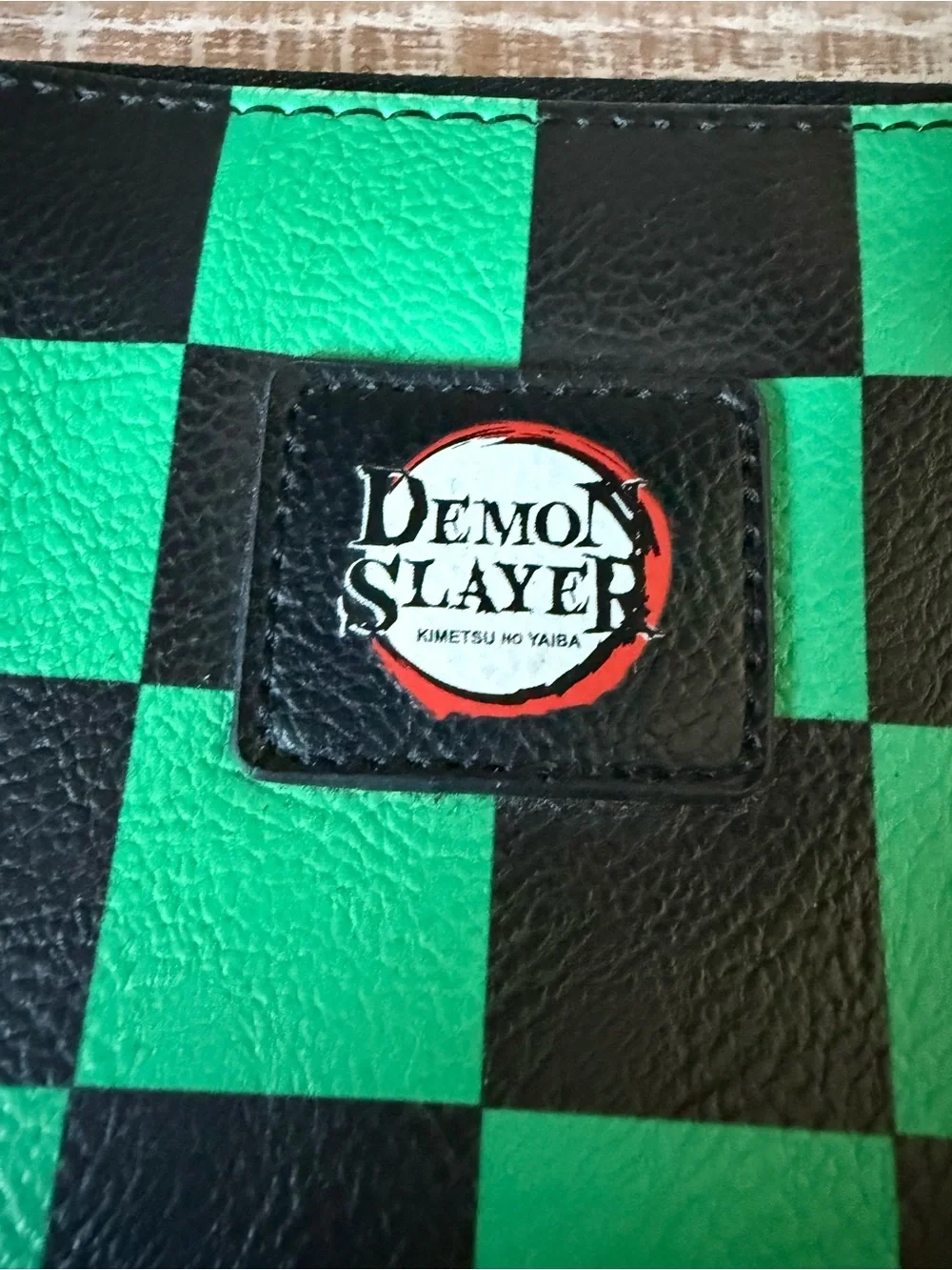 Anime Character Zip Wallet - Green & Black Demon Slayer Design